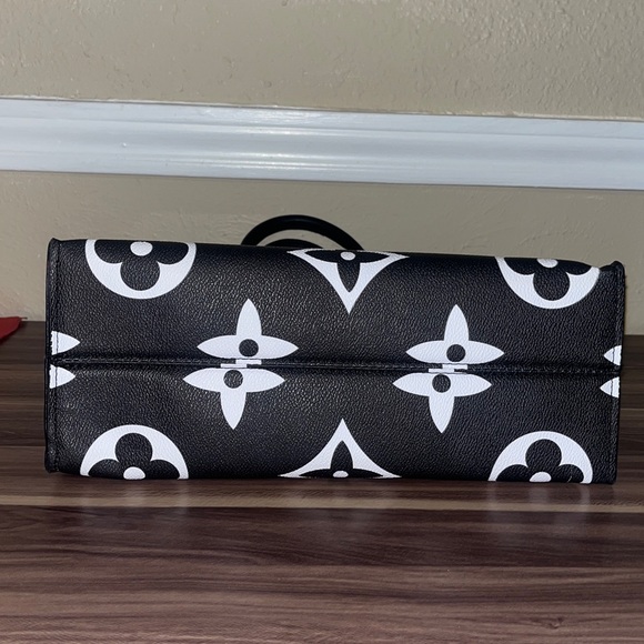 Inspired Monogram Black and White Tote - Picture 3 of 16